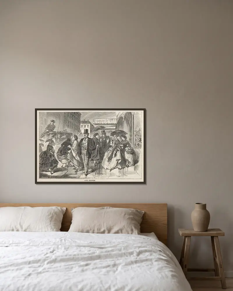 Aprilschauer von Winslow Homer gerahmt an einer Wand