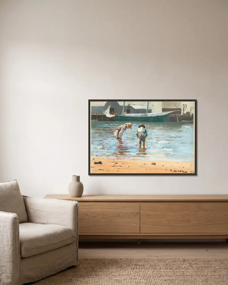 Chłopcy brodzący, Winslow Homer w ramie na ścianie