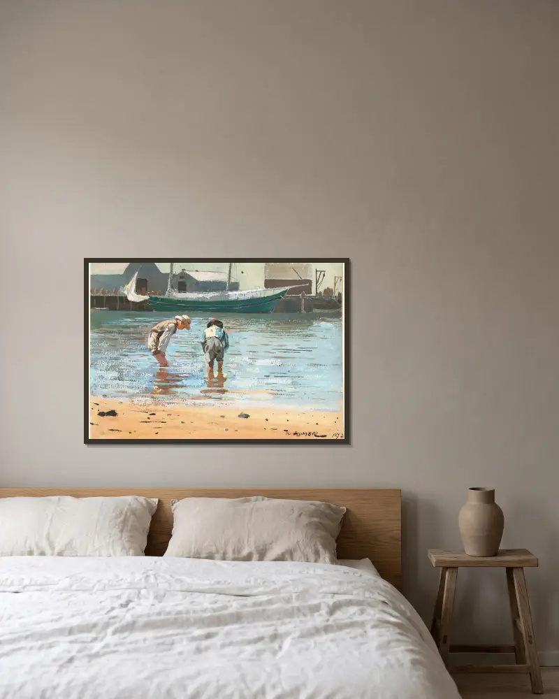Chłopcy brodzący, Winslow Homer w ramie na ścianie