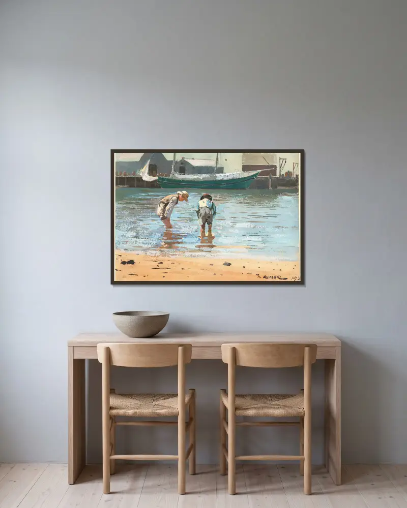 Chłopcy brodzący, Winslow Homer w ramie na ścianie