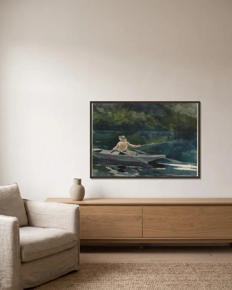 Kastet, nummer två av Winslow Homer inramad på en vägg