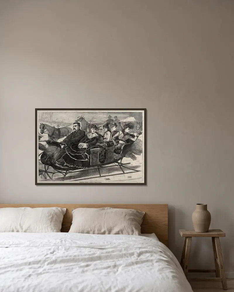 Weihnachtsglocken von Winslow Homer gerahmt an einer Wand