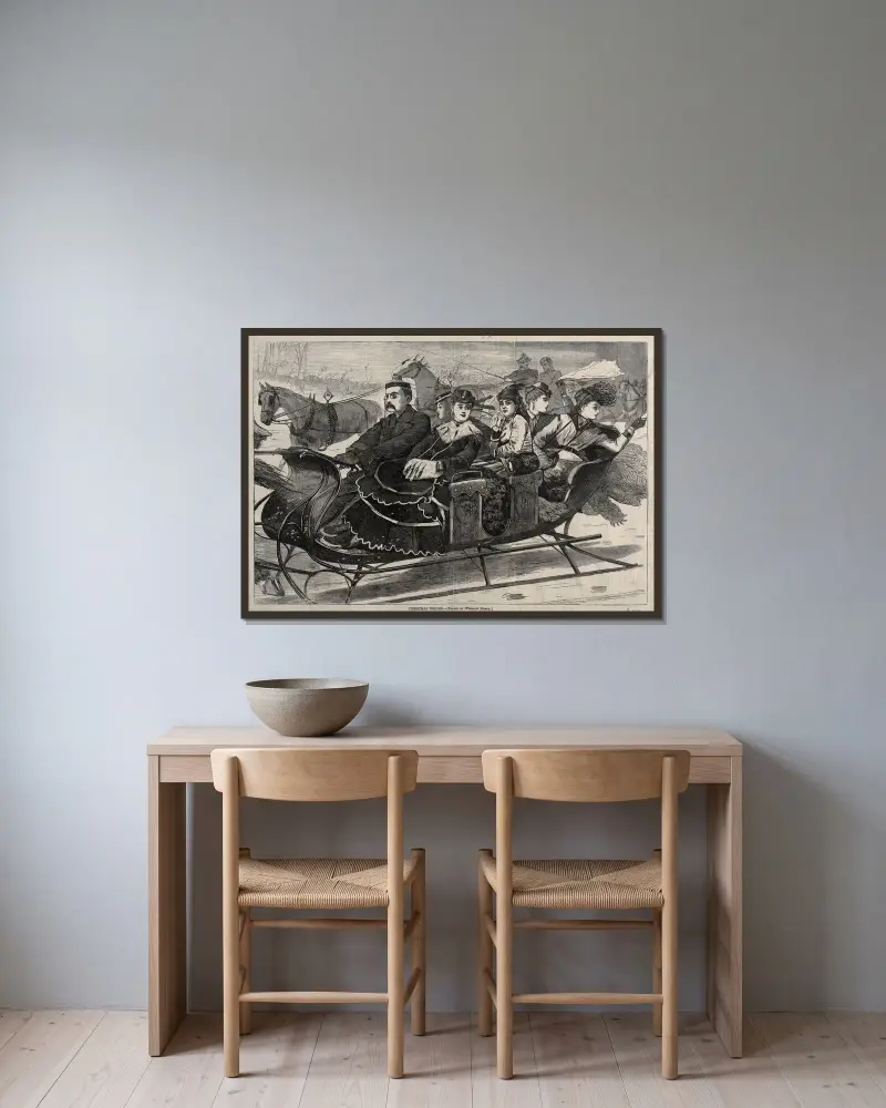 Weihnachtsglocken von Winslow Homer gerahmt an einer Wand