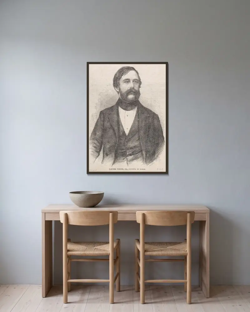 Fletcher Webster, Esq., Landvermesser von Boston von Winslow Homer gerahmt an einer Wand