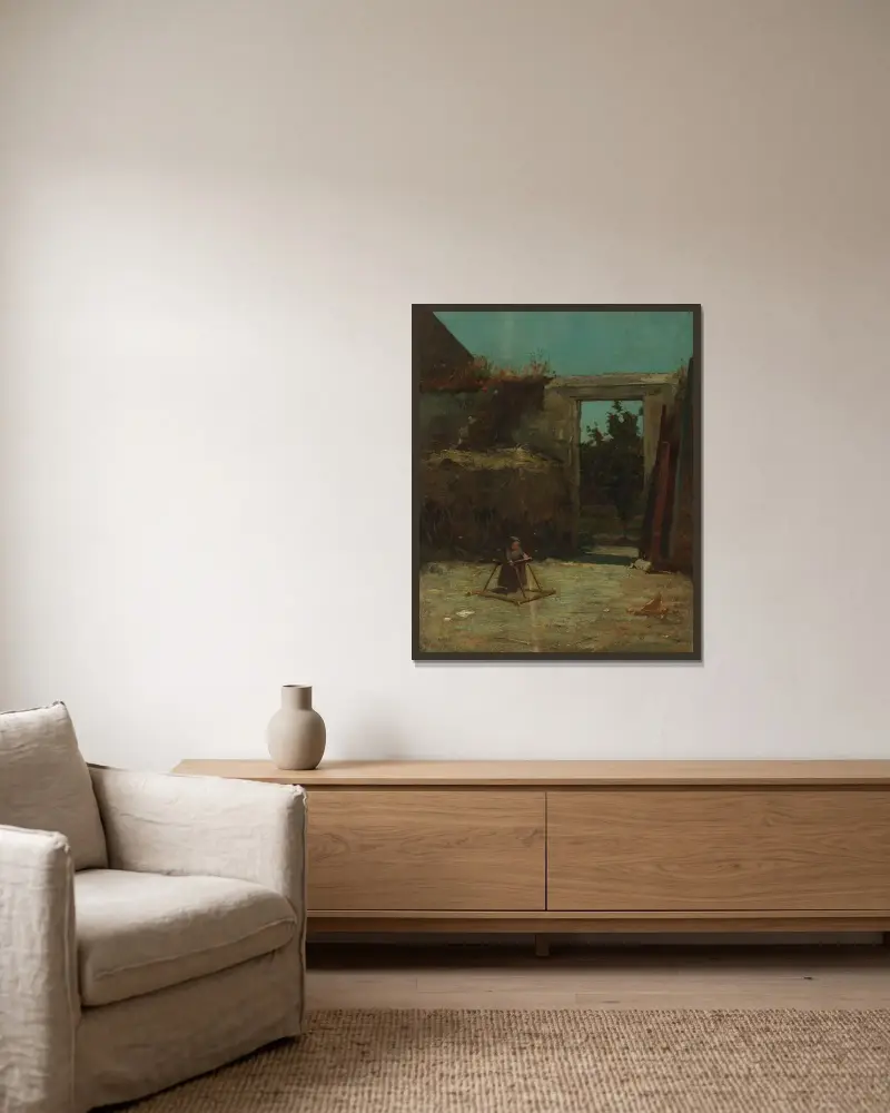 Französischer Bauernhof von Winslow Homer gerahmt an einer Wand
