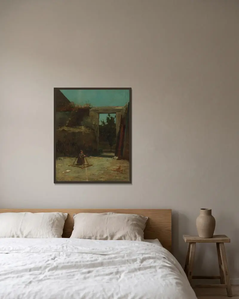 Französischer Bauernhof von Winslow Homer gerahmt an einer Wand