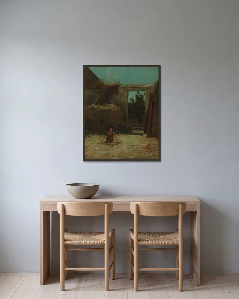 Französischer Bauernhof von Winslow Homer gerahmt an einer Wand