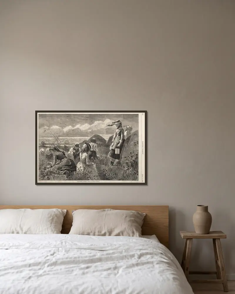 Beeren sammeln von Winslow Homer gerahmt an einer Wand
