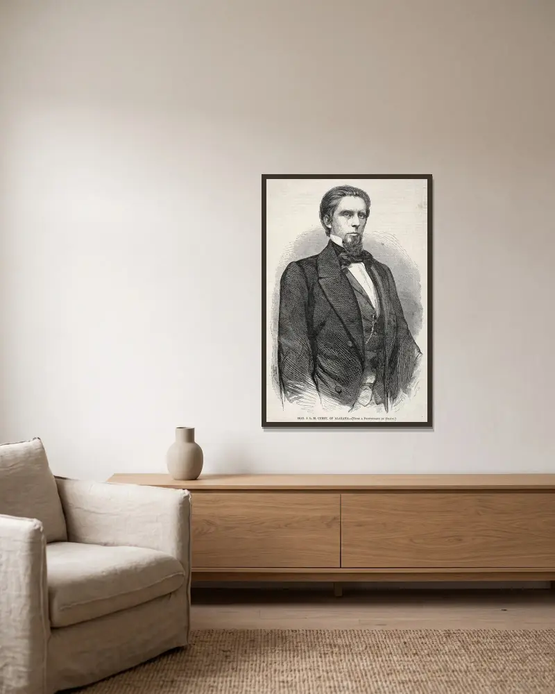 Hon. J. L. M. Curry aus Alabama von Winslow Homer gerahmt an einer Wand