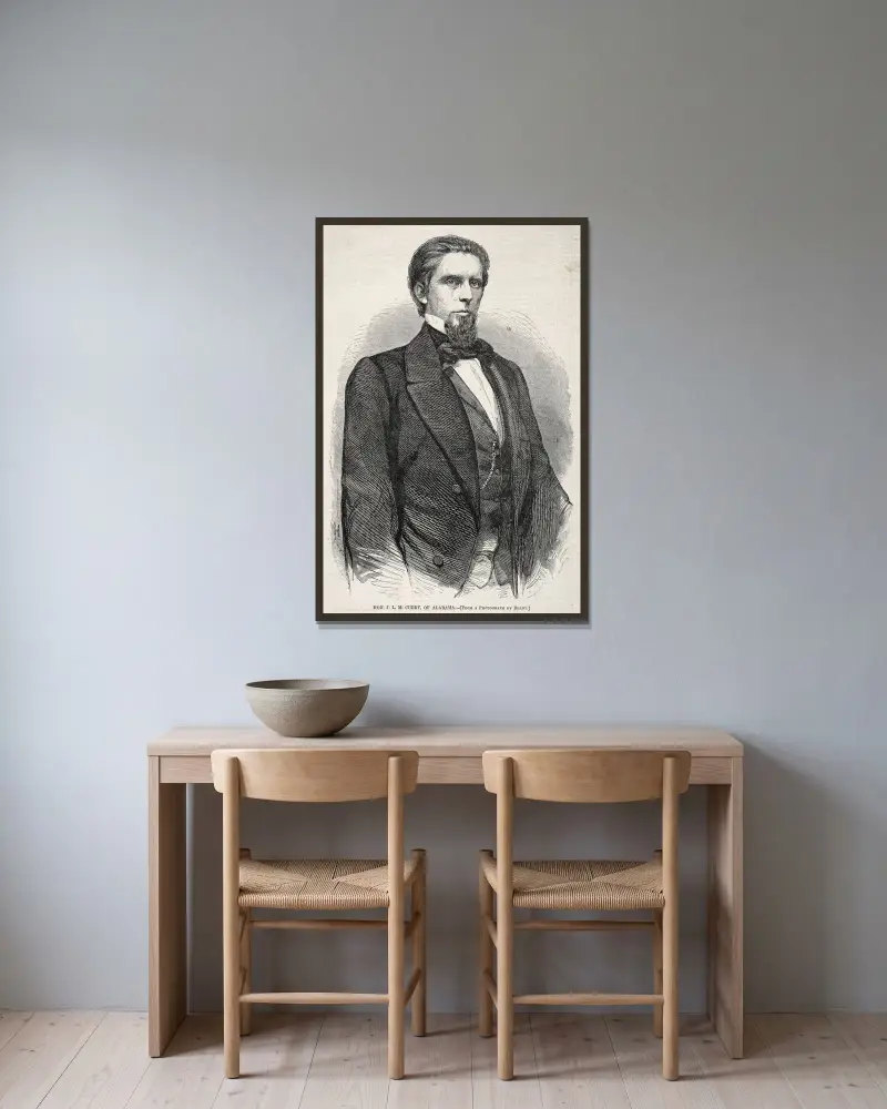 Hon. J. L. M. Curry aus Alabama von Winslow Homer gerahmt an einer Wand
