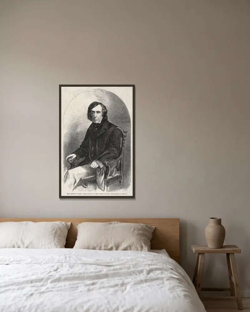 Kongressledamoten Roger B. Taney, chefsdomare i USA:s högsta domstol av Winslow Homer inramad på en vägg