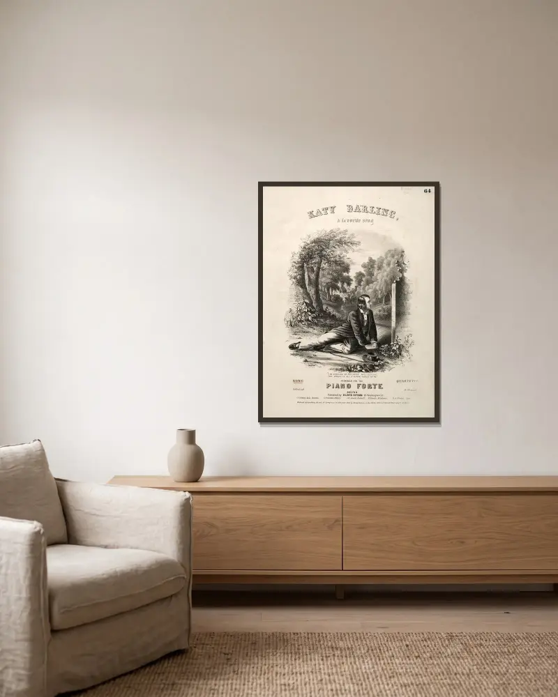Katy Darling – Notentitel von Winslow Homer gerahmt an einer Wand