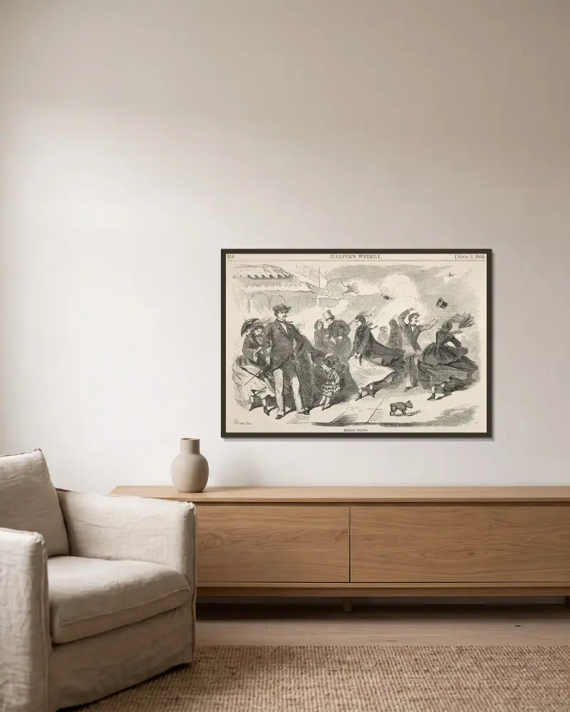 Marsvindar av Winslow Homer inramad på en vägg