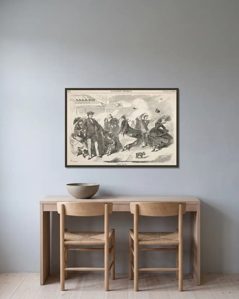 Marsvindar av Winslow Homer inramad på en vägg