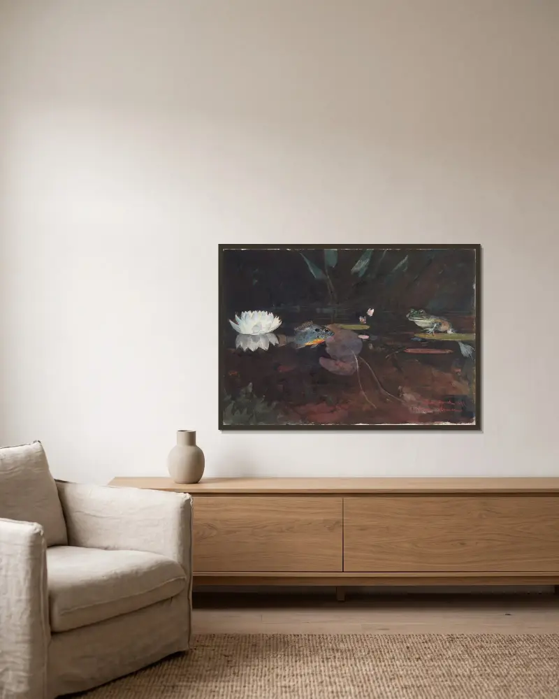 Staw z norkami, Winslow Homer w ramie na ścianie
