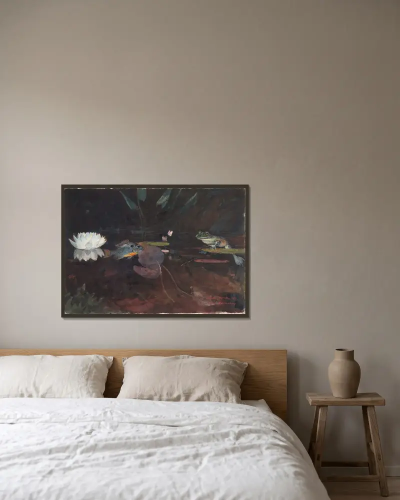 Staw z norkami, Winslow Homer w ramie na ścianie