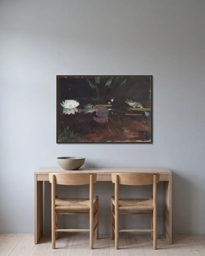 Staw z norkami, Winslow Homer w ramie na ścianie