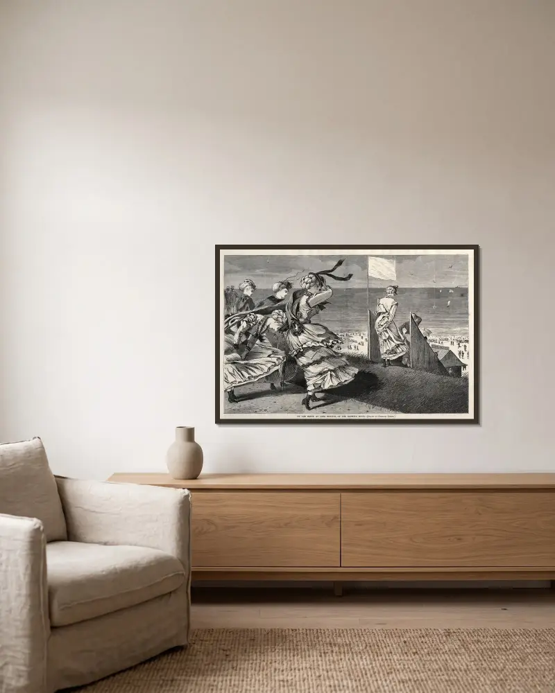 Auf der Klippe von Long Branch zur Badezeit von Winslow Homer gerahmt an einer Wand
