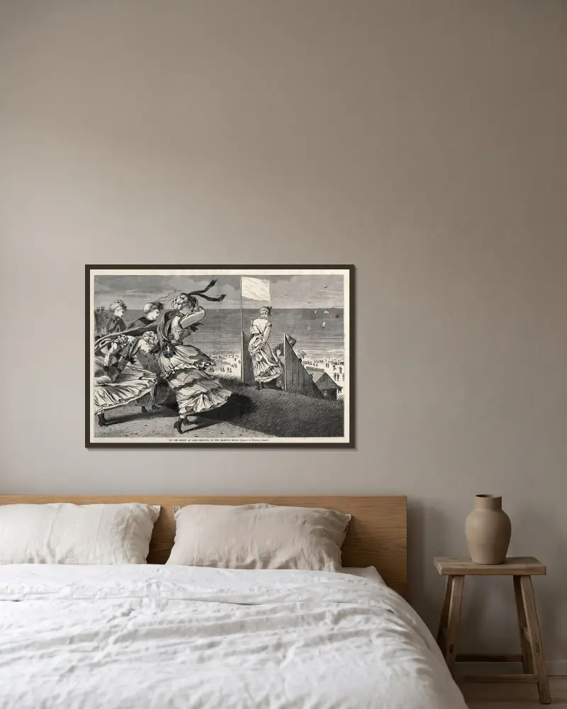 Auf der Klippe von Long Branch zur Badezeit von Winslow Homer gerahmt an einer Wand