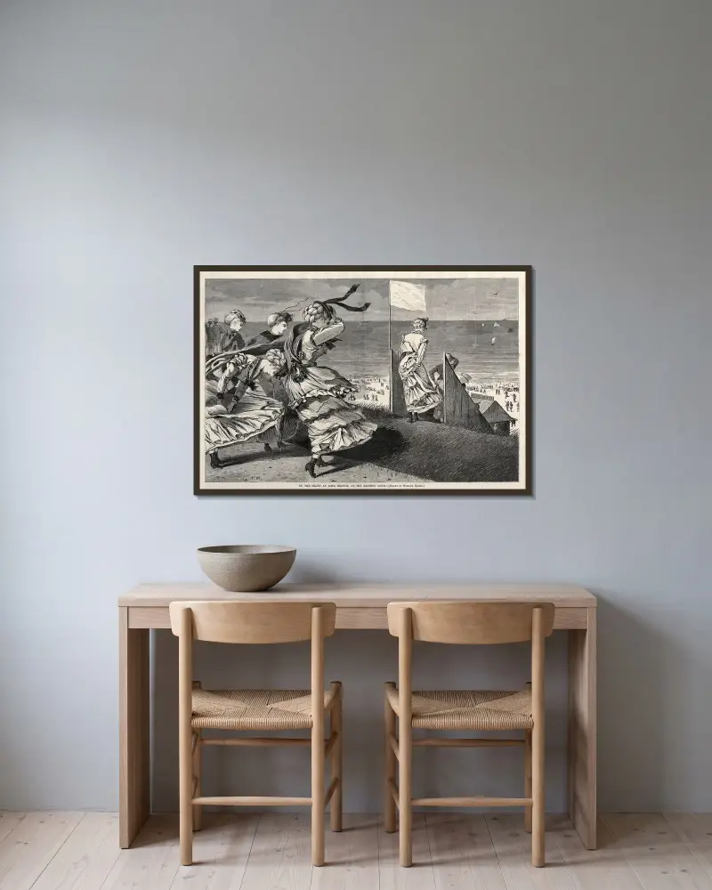 Auf der Klippe von Long Branch zur Badezeit von Winslow Homer gerahmt an einer Wand