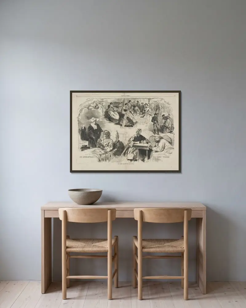 Våra kvinnor och kriget av Winslow Homer inramad på en vägg