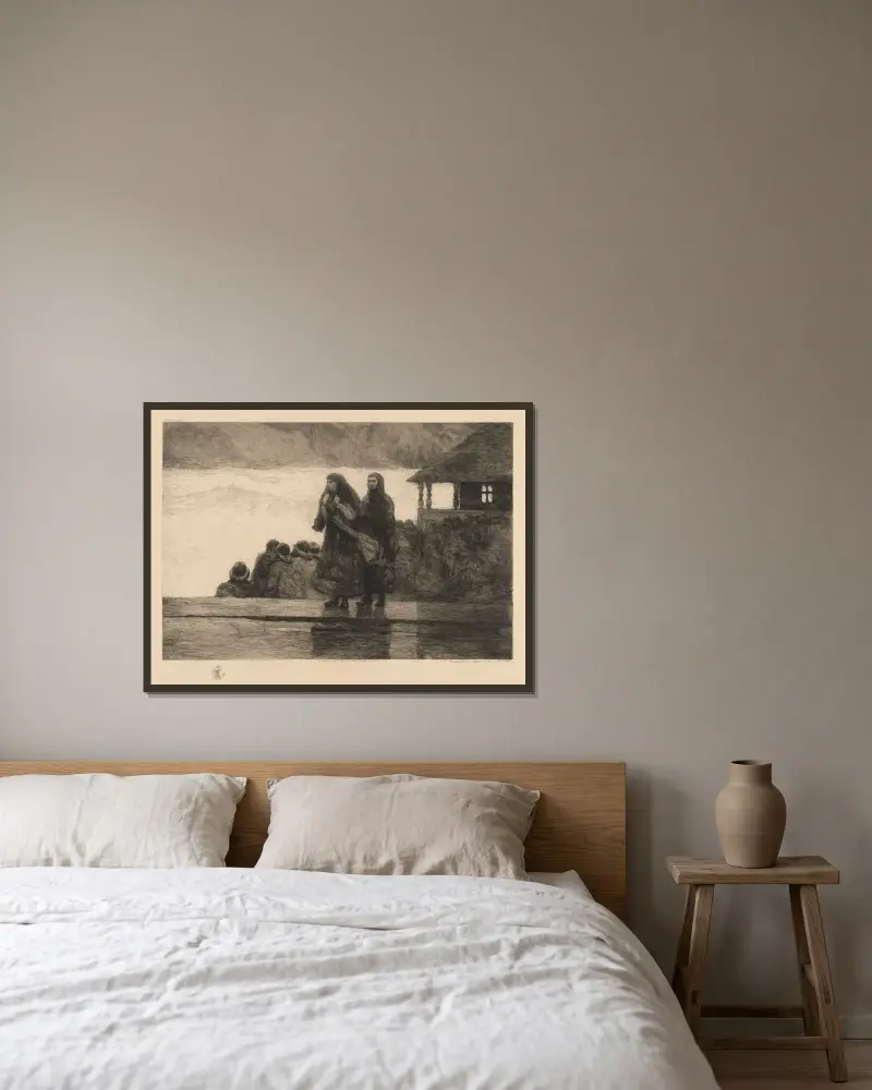 Havets faror av Winslow Homer inramad på en vägg