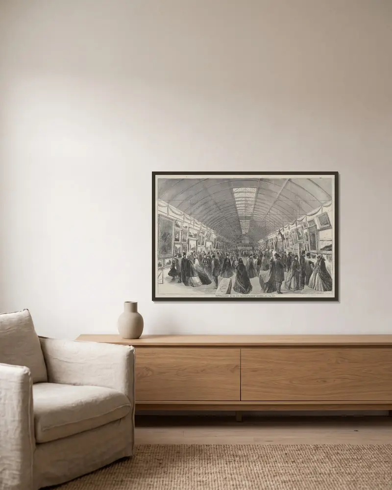Bildergalerie auf der Messe, Fourteenth Street-Gebäude von Winslow Homer gerahmt an einer Wand