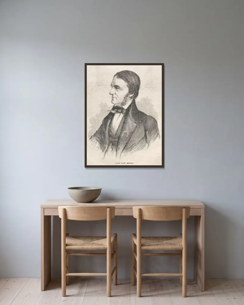 Ralph Waldo Emerson von Winslow Homer gerahmt an einer Wand