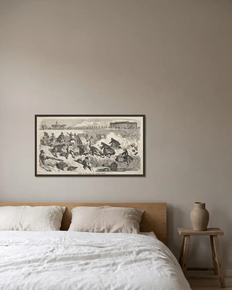 Scen vid Back Bay-området, Boston av Winslow Homer inramad på en vägg