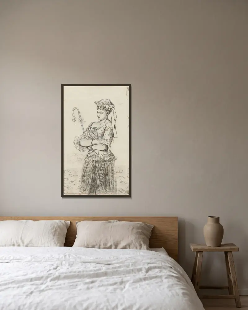 Pastýřka, Winslow Homer v rámu na stěně