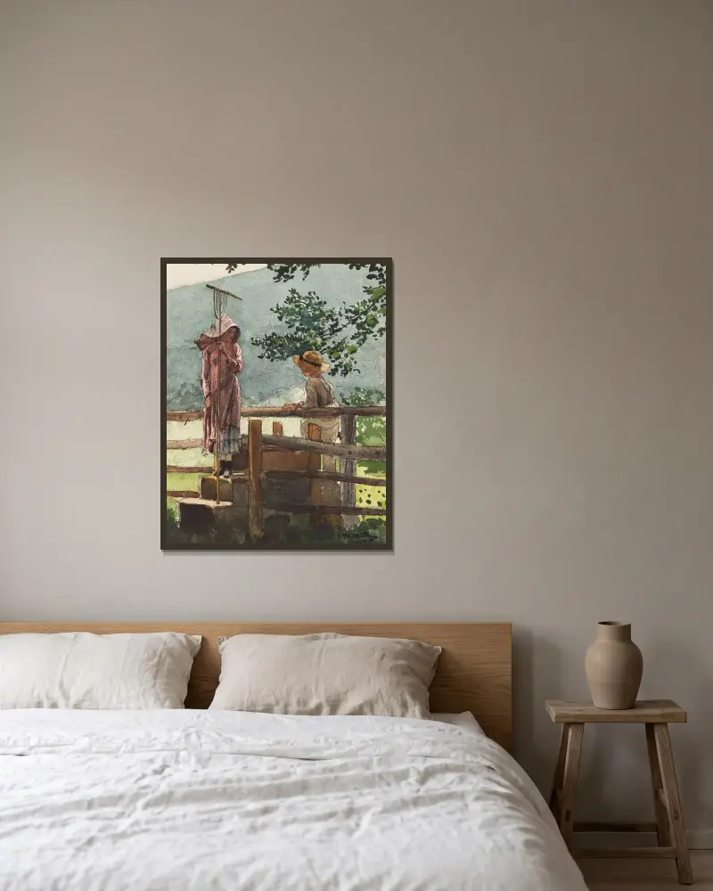 Frühling von Winslow Homer gerahmt an einer Wand