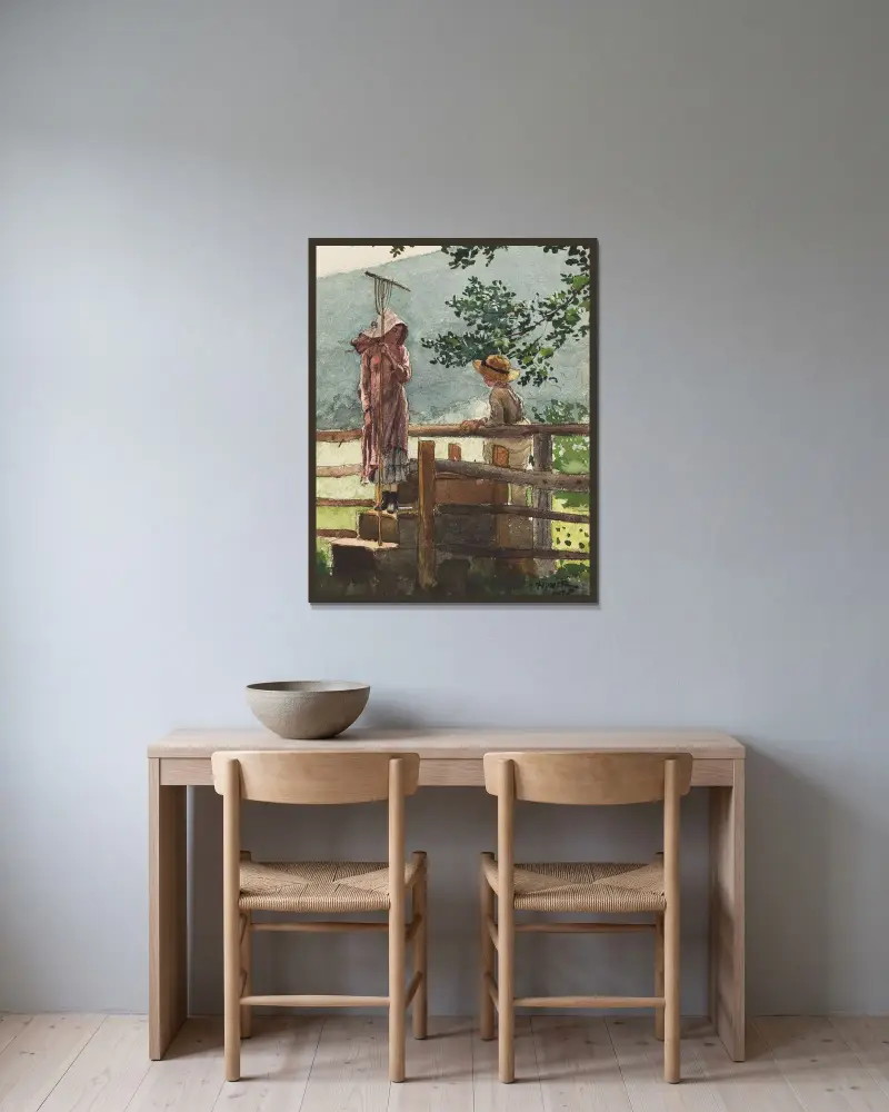 Frühling von Winslow Homer gerahmt an einer Wand