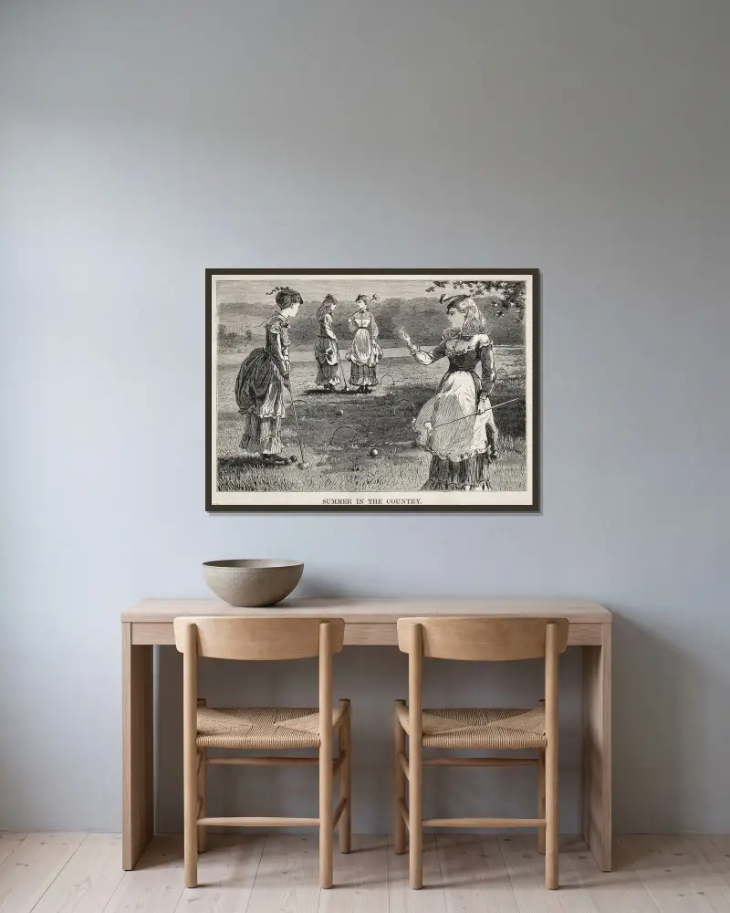 Sommar på landet av Winslow Homer inramad på en vägg