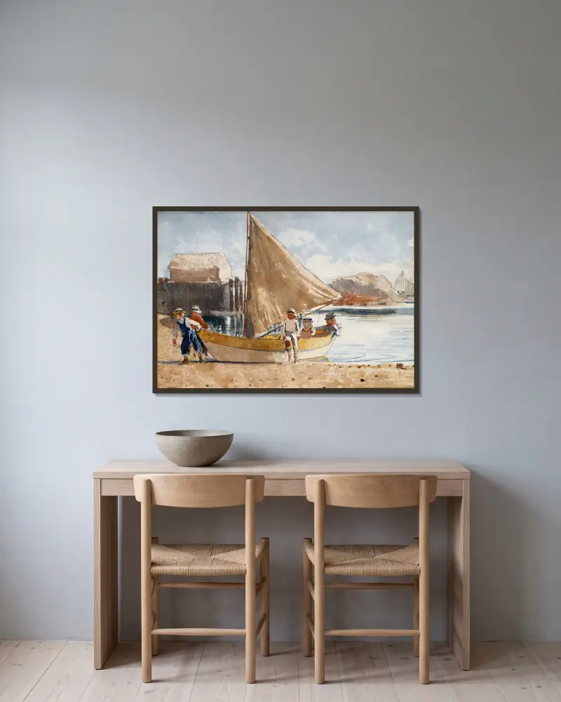 Summertime av Winslow Homer inramad på en vägg