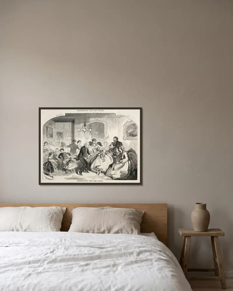 Tacksägelsedagen – dansen av Winslow Homer inramad på en vägg