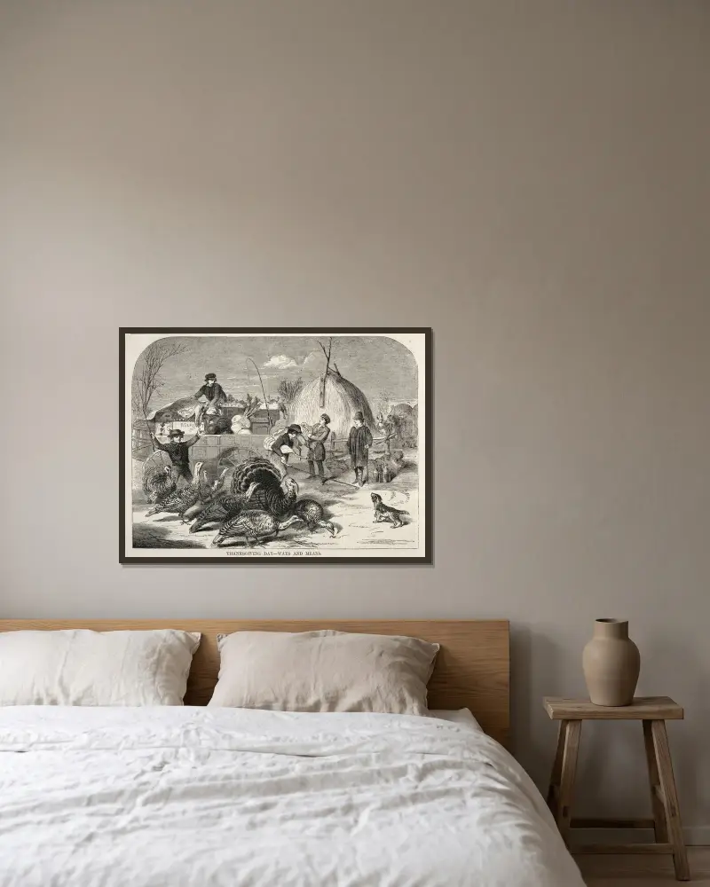 Dzień Dziękczynienia – Sposoby i środki, Winslow Homer w ramie na ścianie