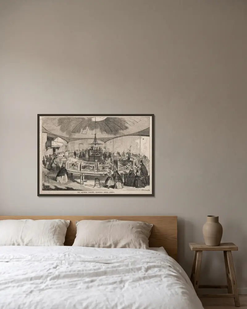Akvarieträdgårdarna på Bromfield Street, Boston av Winslow Homer inramad på en vägg