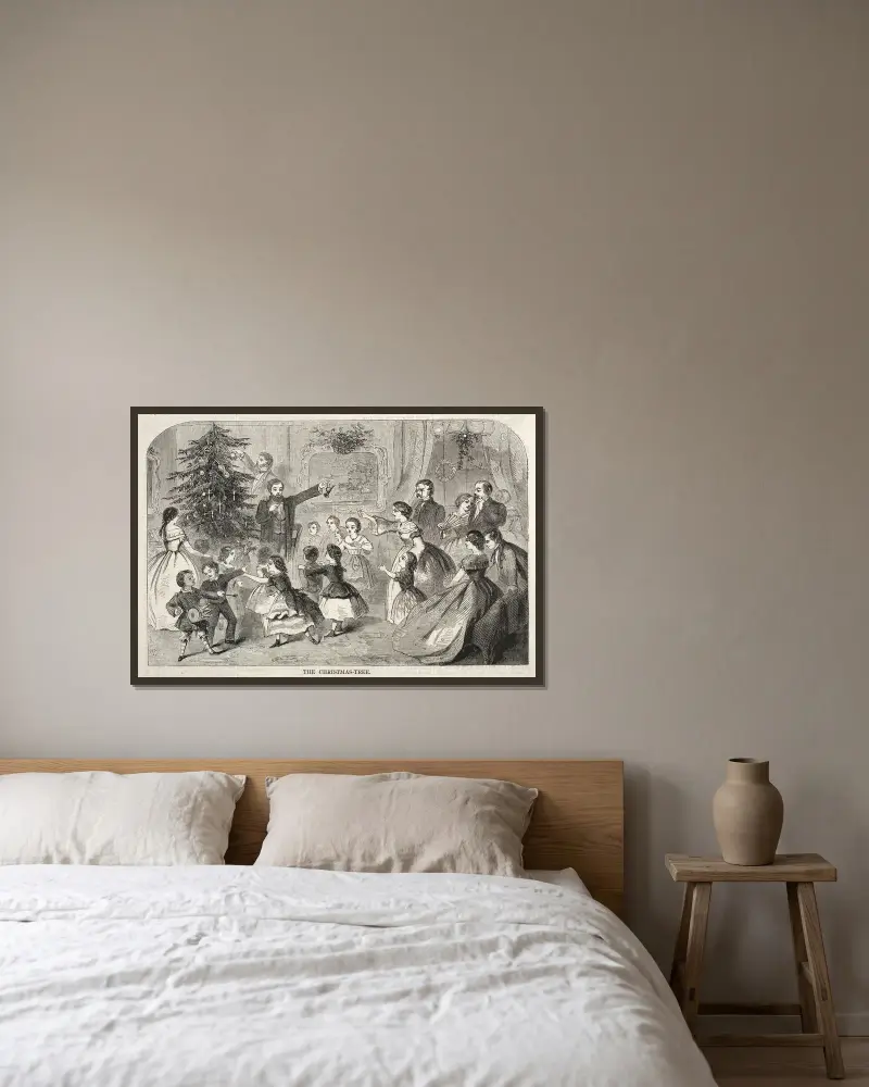 Der Weihnachtsbaum von Winslow Homer gerahmt an einer Wand