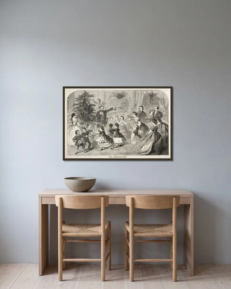 Der Weihnachtsbaum von Winslow Homer gerahmt an einer Wand
