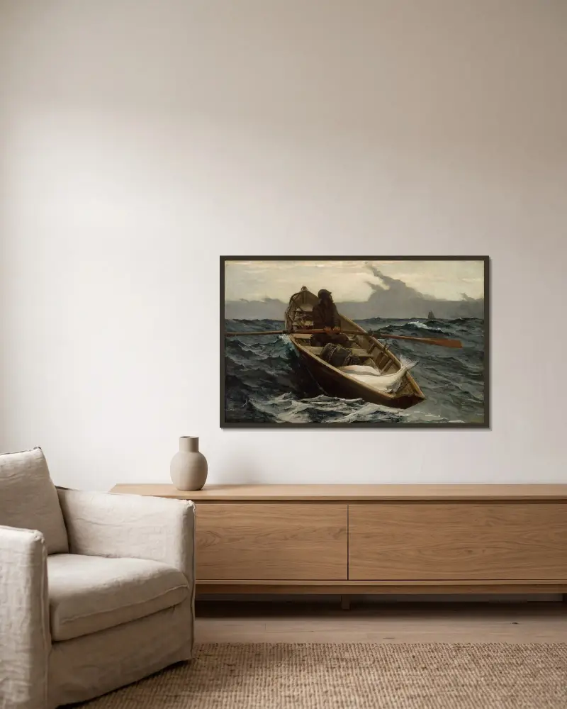Mlžné varování, Winslow Homer v rámu na stěně