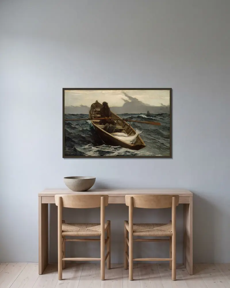 Mlžné varování, Winslow Homer v rámu na stěně