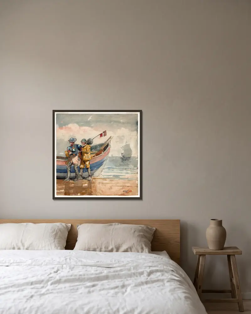 Návrat, Tynemouth, Winslow Homer v rámu na stěně