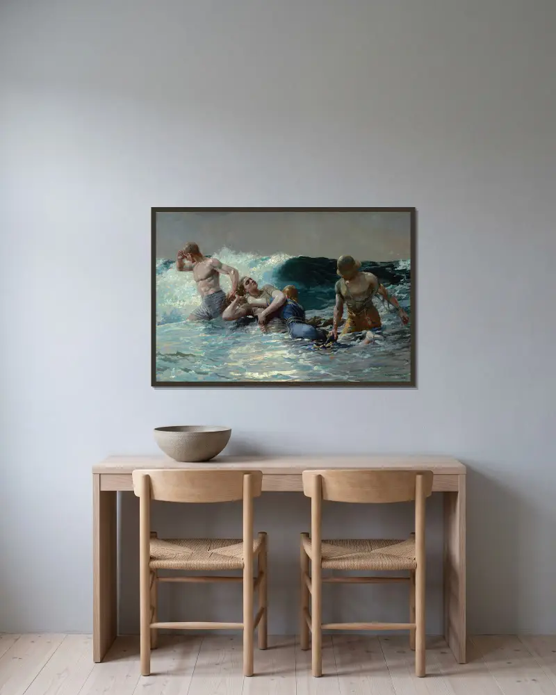 Unterströmung von Winslow Homer gerahmt an einer Wand