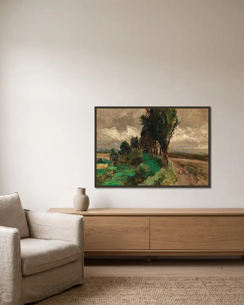Pappelallee von Olga Wisinger-Florian gerahmt an einer Wand