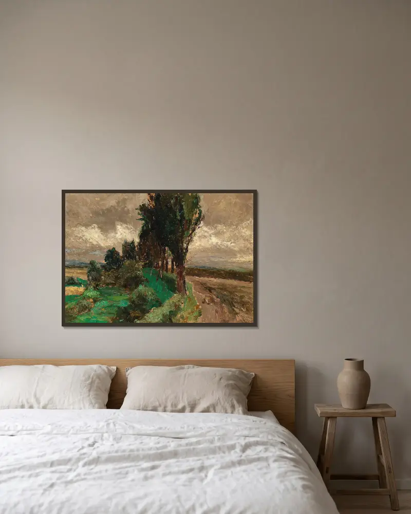 Pappelallee von Olga Wisinger-Florian gerahmt an einer Wand