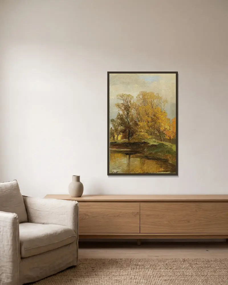Landscape Study av Olga Wisinger-Florian inramad på en vägg