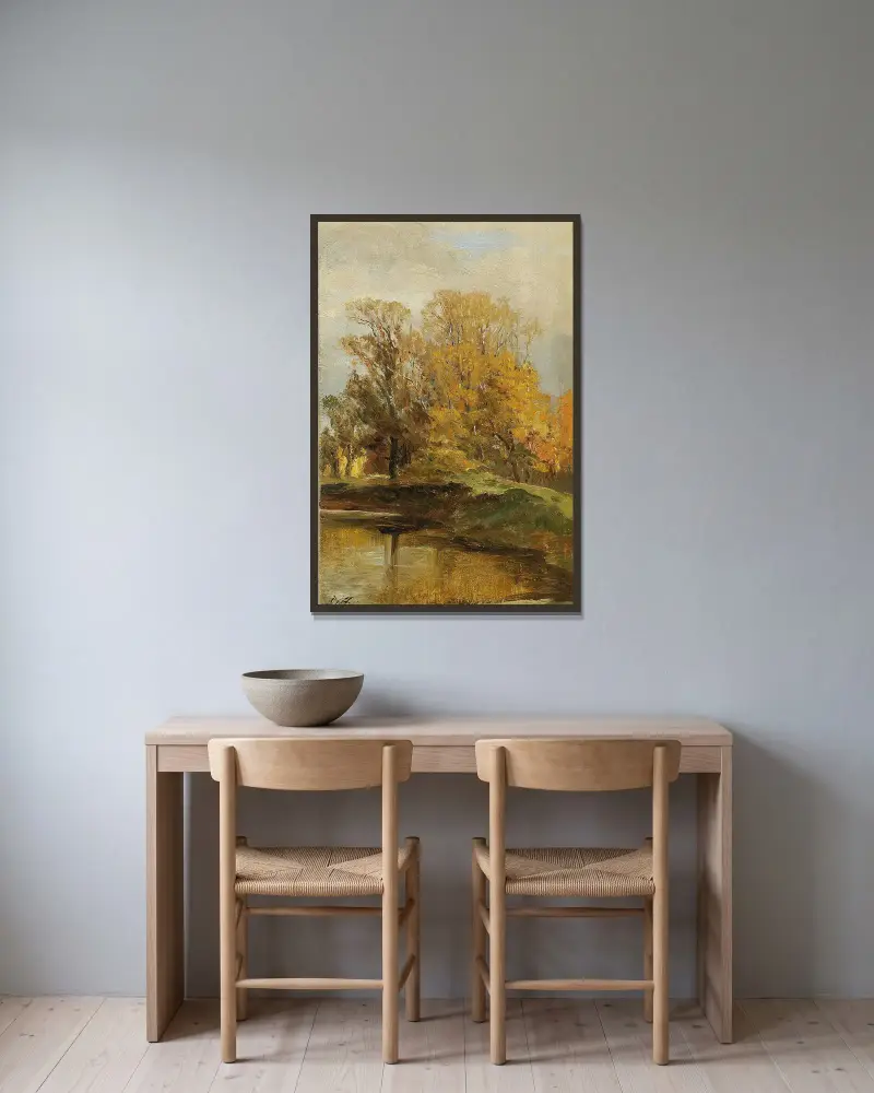 Landscape Study av Olga Wisinger-Florian inramad på en vägg