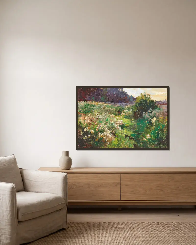 Meadow av Olga Wisinger-Florian inramad på en vägg