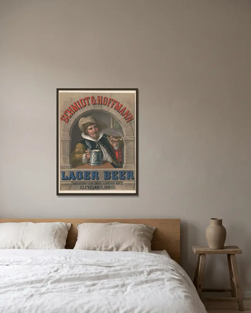 Schmidt & Hoffmann lager beer, 1880 – Nr. 2, Wittemann Bros. w ramie na ścianie