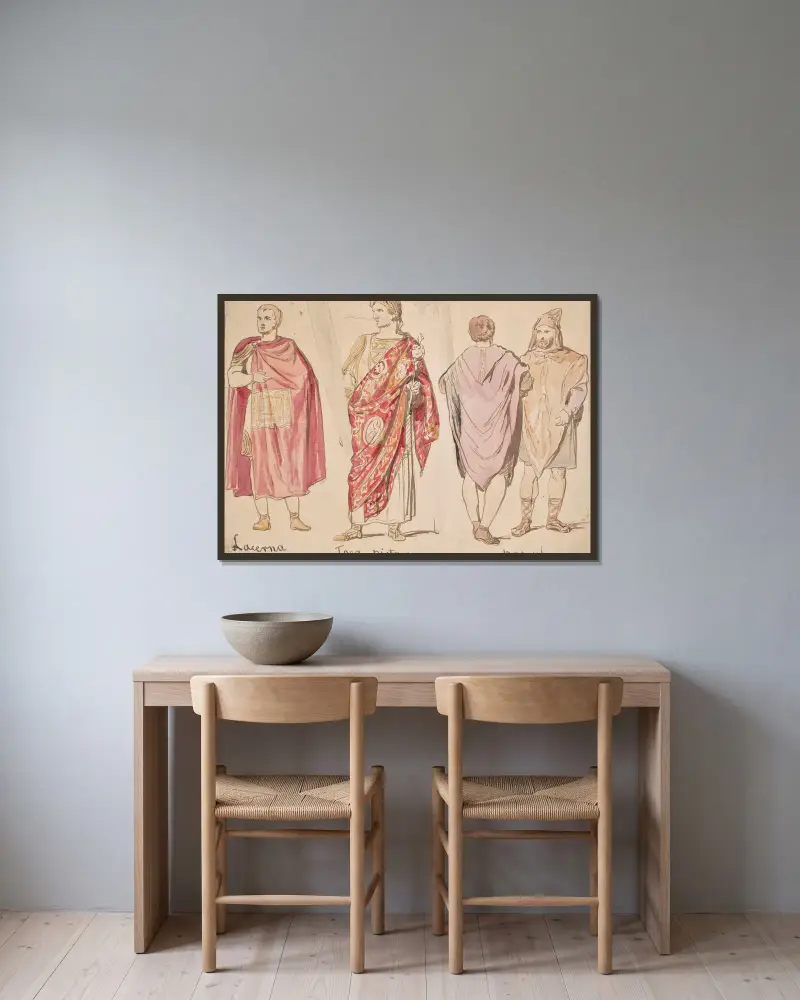 Roman Garments av Wojciech Gerson inramad på en vägg
